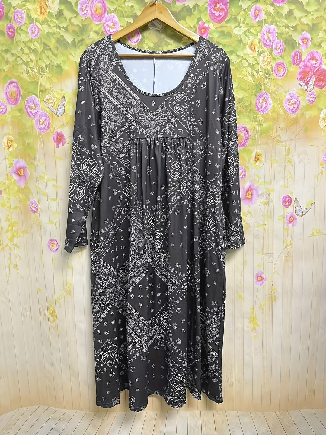 ELOWEN | ROBE MIDI À MANCHES LONGUES DÉCONTRACTÉE