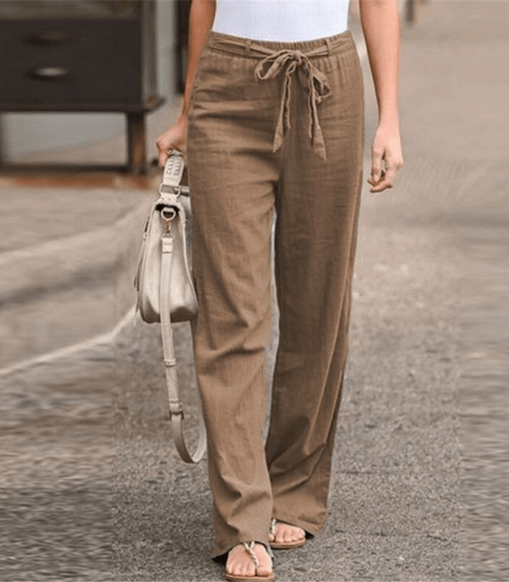 Joleen - Pantalon Décontracté Femme avec Cordon de Serrage et Taille Élastique