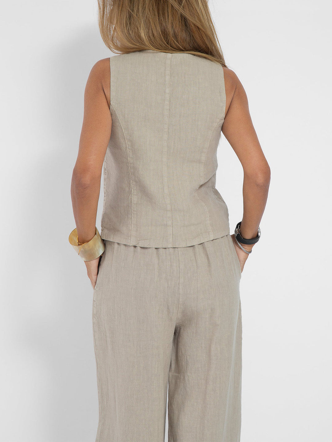 Aira - Gilet Boutonné & Pantalon Large