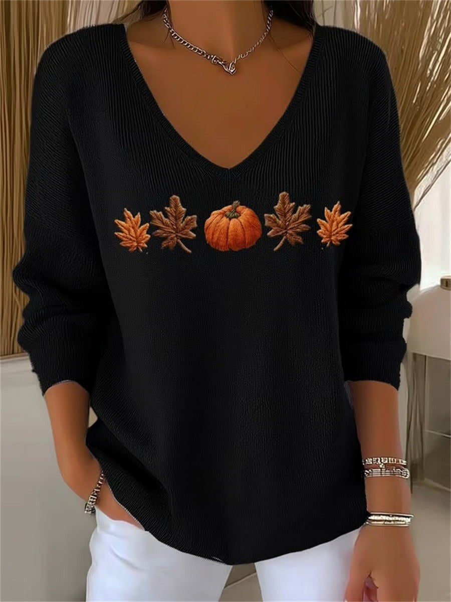Lydia | Sweat Citrouille & Feuilles d'Automne
