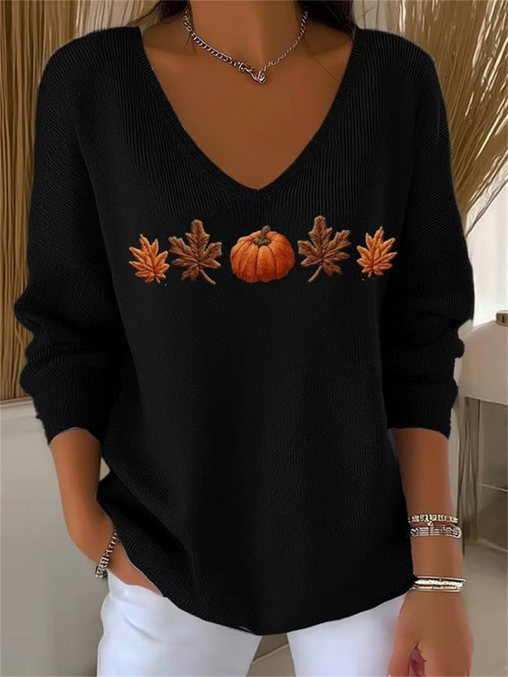 Lydia | Sweat Citrouille & Feuilles d'Automne