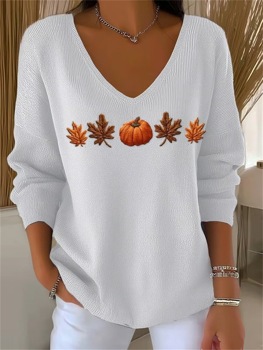 Lydia | Sweat Citrouille & Feuilles d'Automne