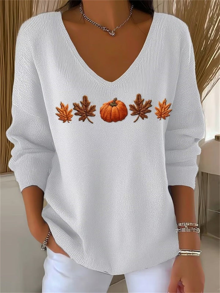 Lydia | Sweat Citrouille & Feuilles d'Automne