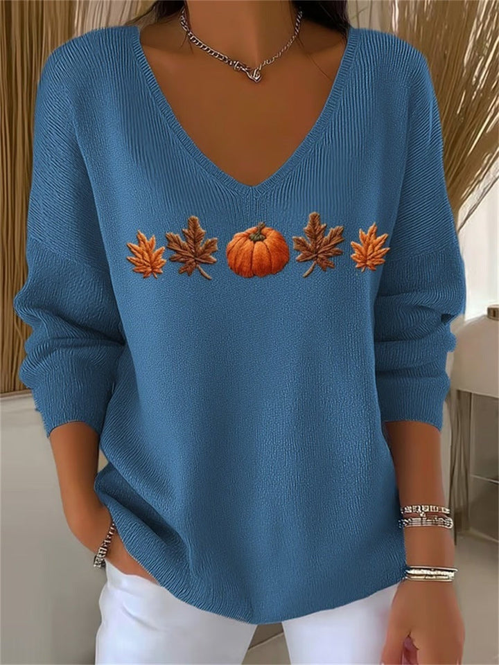 Lydia | Sweat Citrouille & Feuilles d'Automne