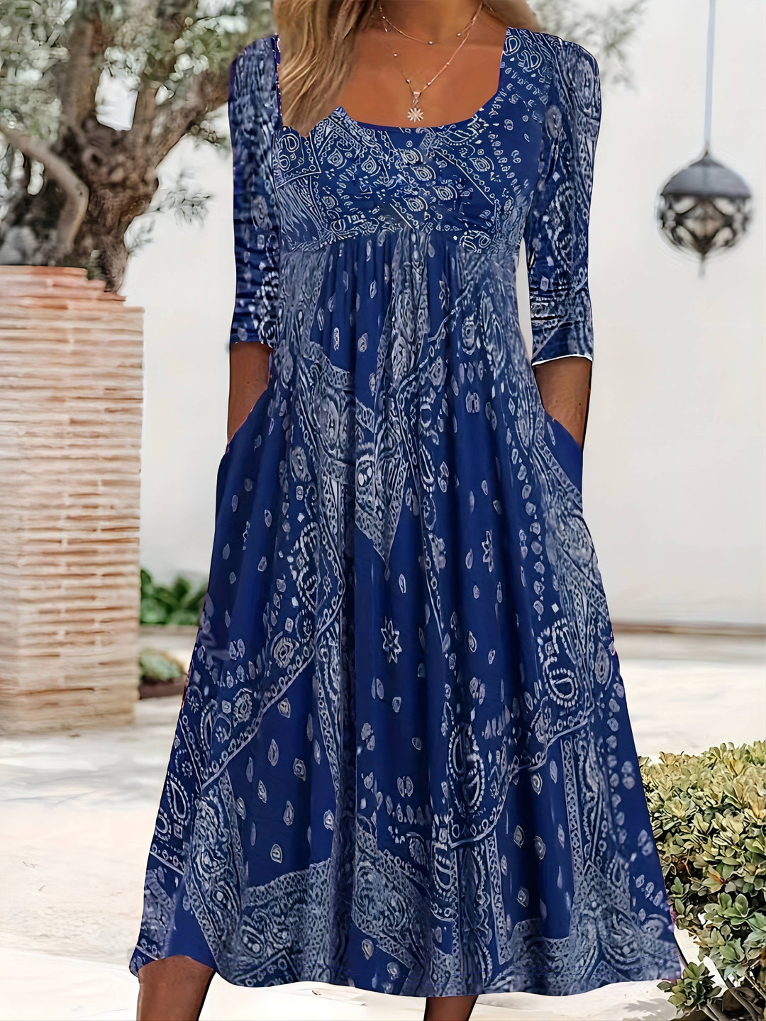 ELOWEN | ROBE MIDI À MANCHES LONGUES DÉCONTRACTÉE