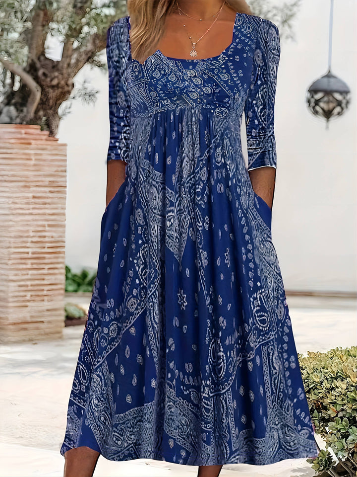 ELOWEN | ROBE MIDI À MANCHES LONGUES DÉCONTRACTÉE