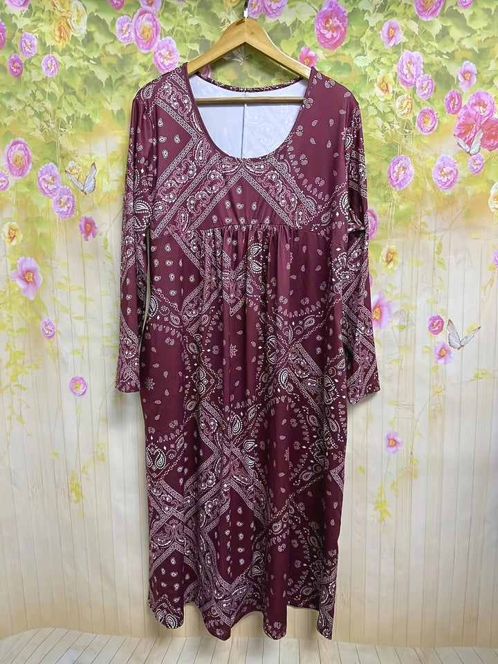 ELOWEN | ROBE MIDI À MANCHES LONGUES DÉCONTRACTÉE