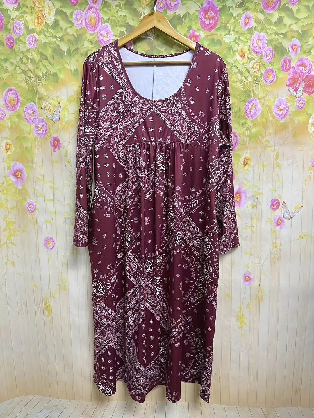 ELOWEN | ROBE MIDI À MANCHES LONGUES DÉCONTRACTÉE