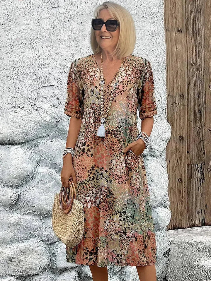 Dorina | Robe Imprimée Décolletée en V