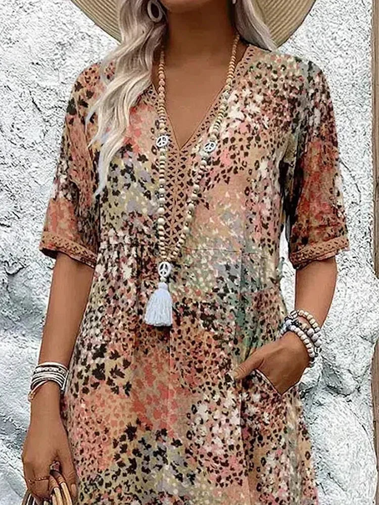 Dorina | Robe Imprimée Décolletée en V