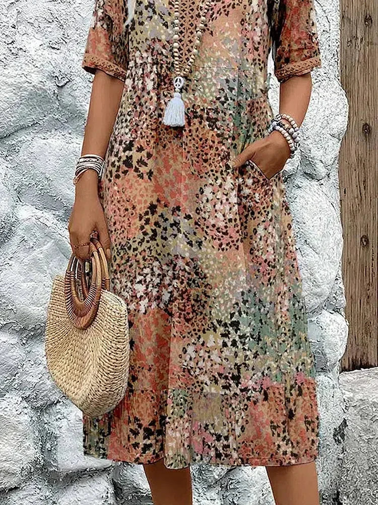 Dorina | Robe Imprimée Décolletée en V