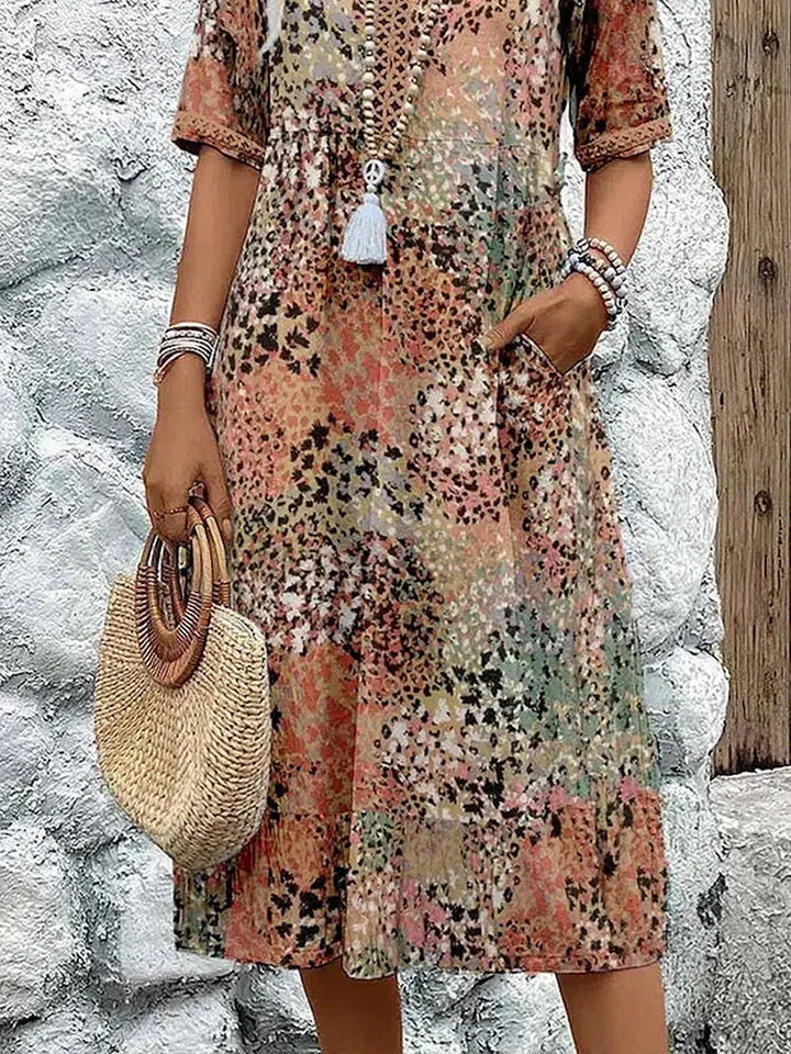 Dorina | Robe Imprimée Décolletée en V