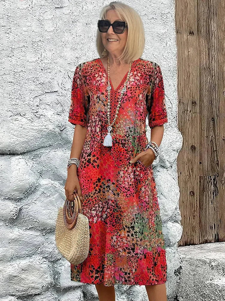 Dorina | Robe Imprimée Décolletée en V
