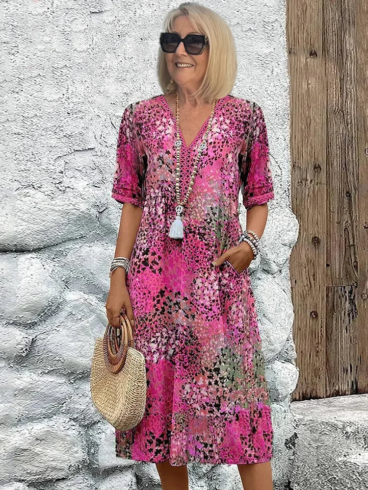 Dorina | Robe Imprimée Décolletée en V