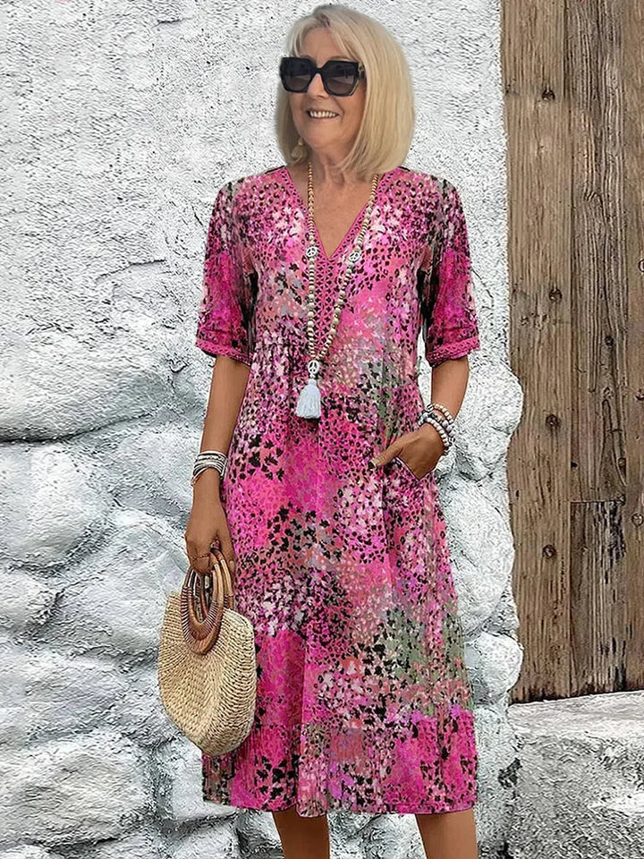 Dorina | Robe Imprimée Décolletée en V