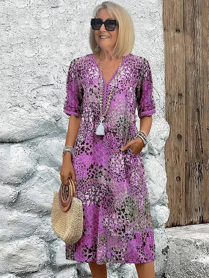 Dorina | Robe Imprimée Décolletée en V