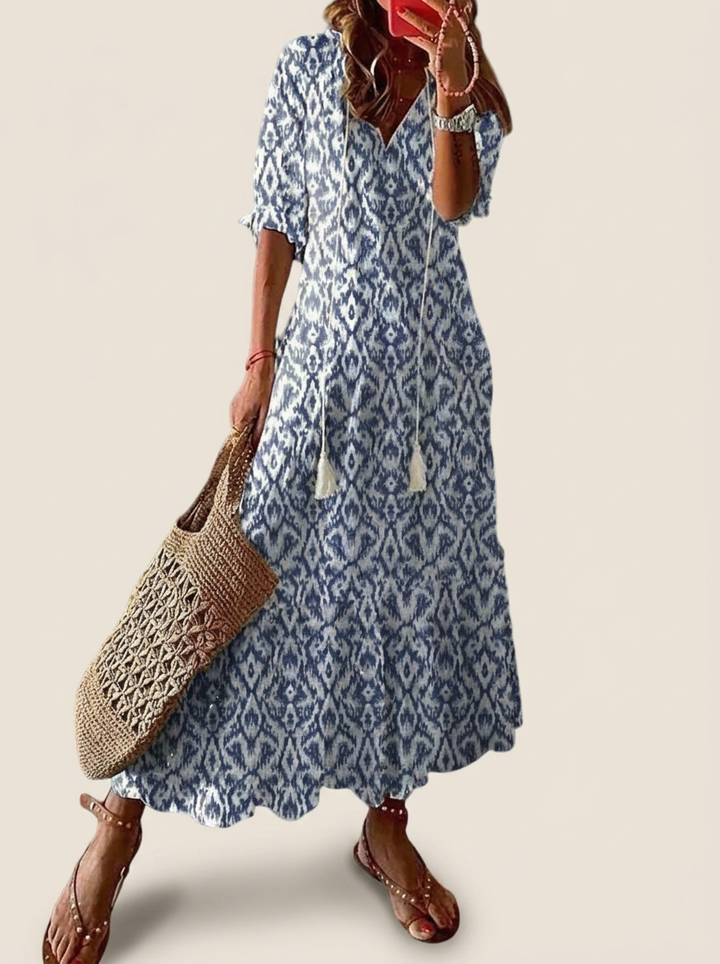 Amalia | Robe Maxi Vintage Boho d'Été