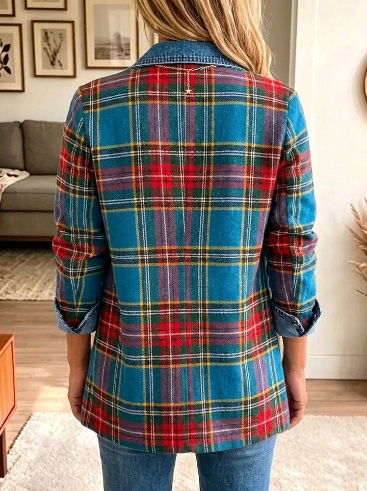 Madison | Blazer en Denim Patchwork Tartan