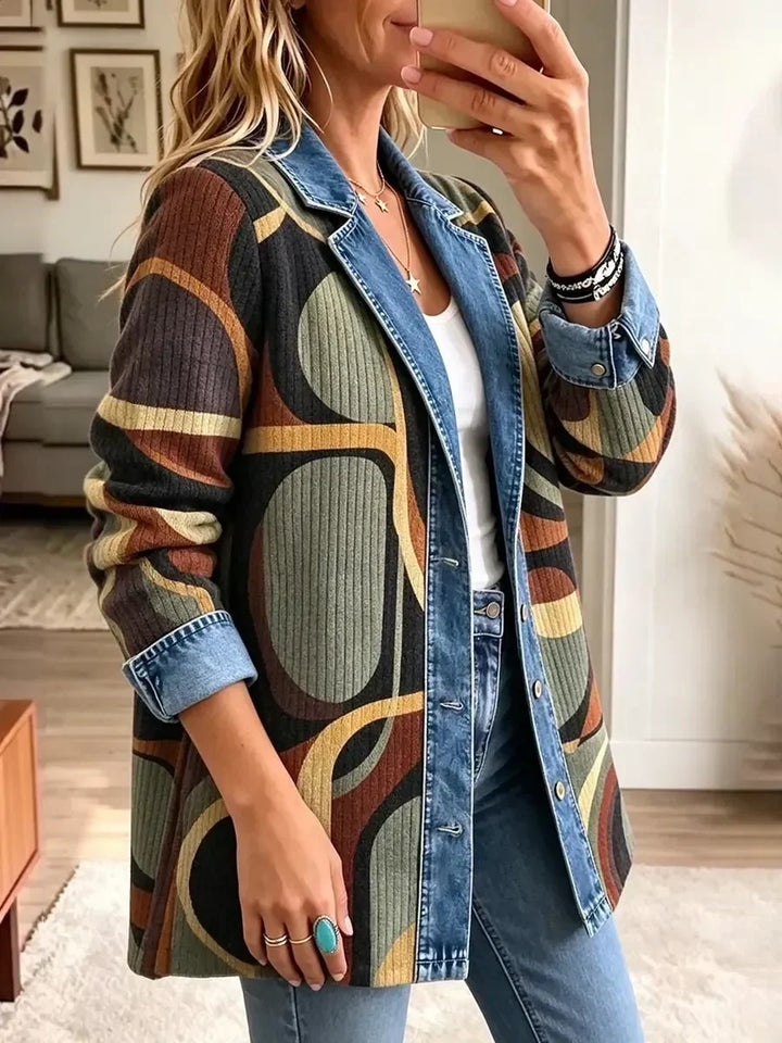 Stella | Veste en Jean Vintage Abstraite