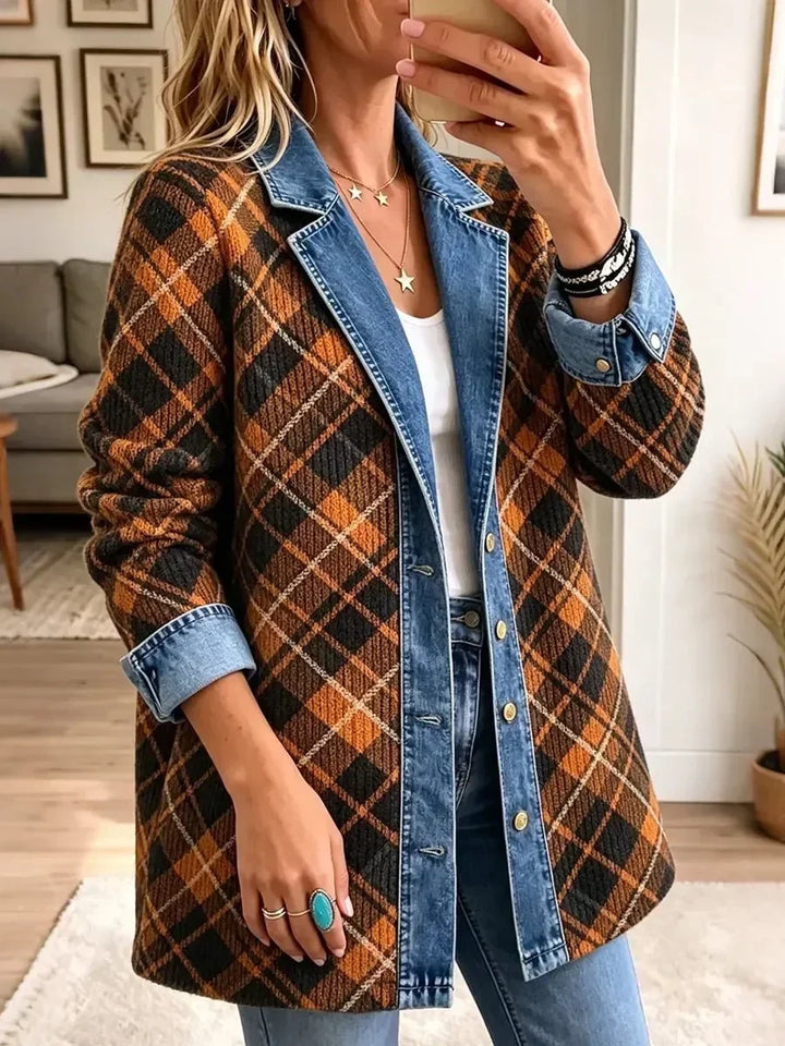 Naomi | Veste en denim imprimée vintage