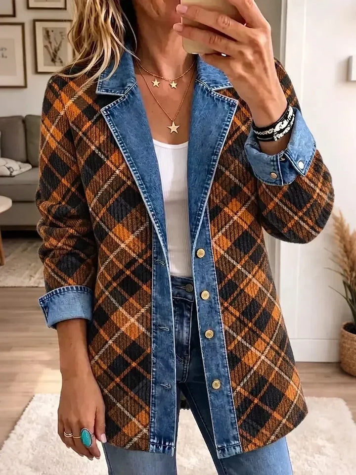 Naomi | Veste en denim imprimée vintage