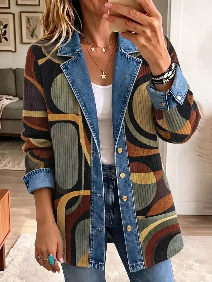 Stella | Veste en Jean Vintage Abstraite