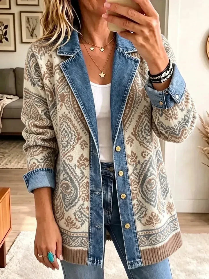 Savannah | Veste en Jean Patchwork Boho Rétro