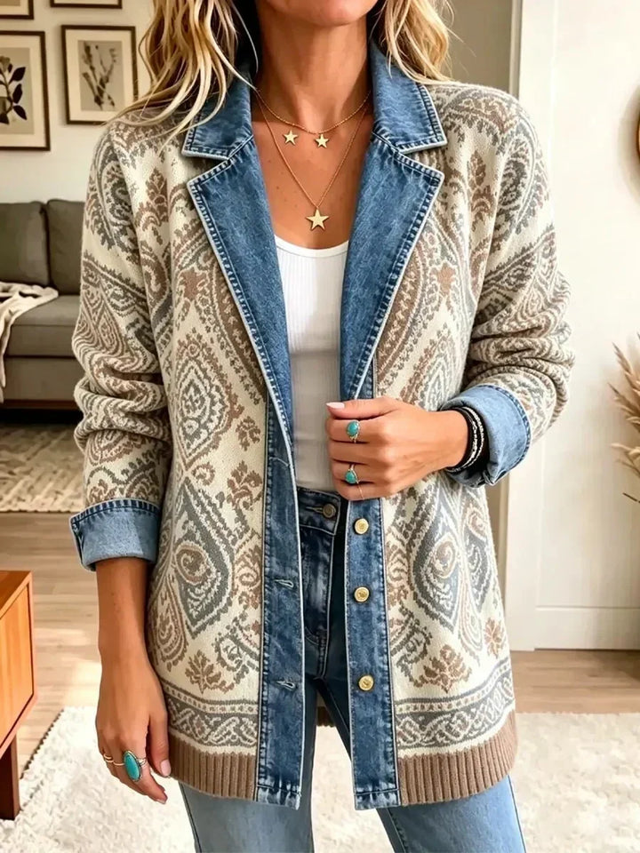 Savannah | Veste en Jean Patchwork Boho Rétro