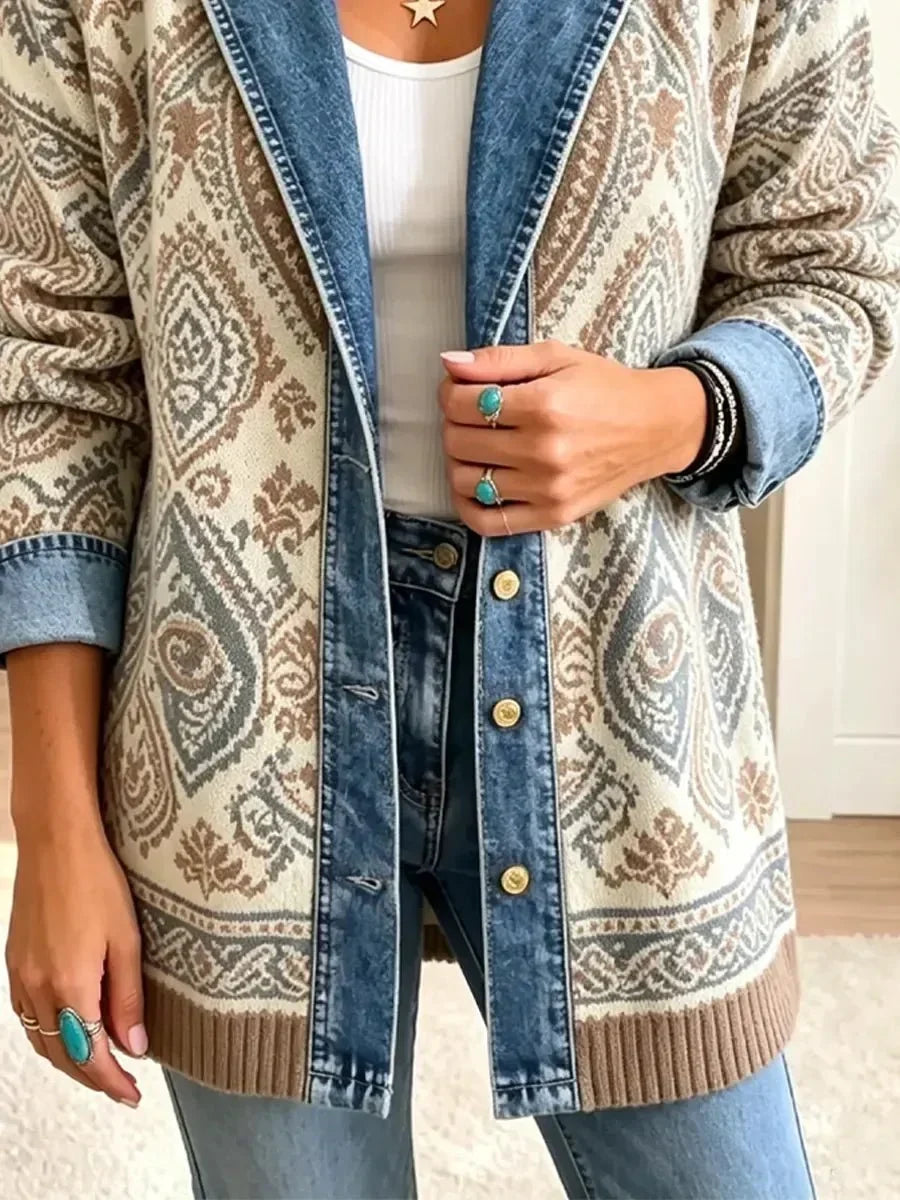 Savannah | Veste en Jean Patchwork Boho Rétro