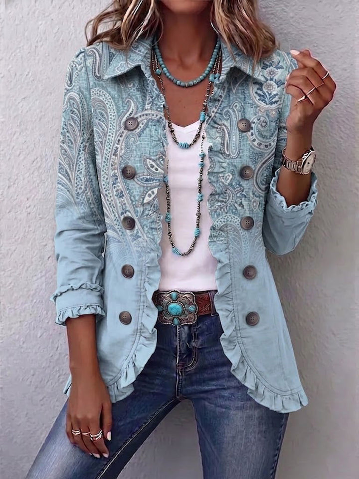 Brigitte | Manteau Plissé Imprimé Paisley Vintage