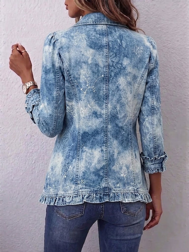 Michèle | Veste à volants vintage botanique dégradé boho