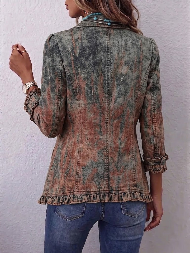 Jeannette | Veste à volants texturée avec dégradé vintage