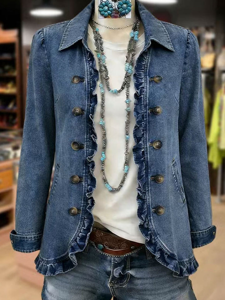 Nicole | Manteau à volants plissés