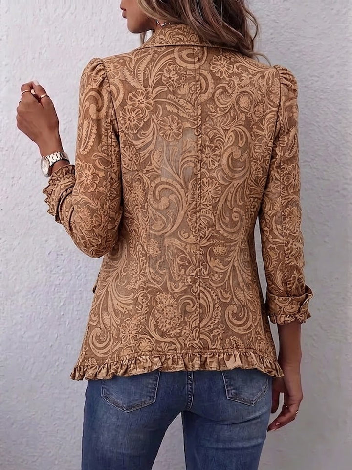 Suzanne | Veste plissée à imprimé floral vintage bohème