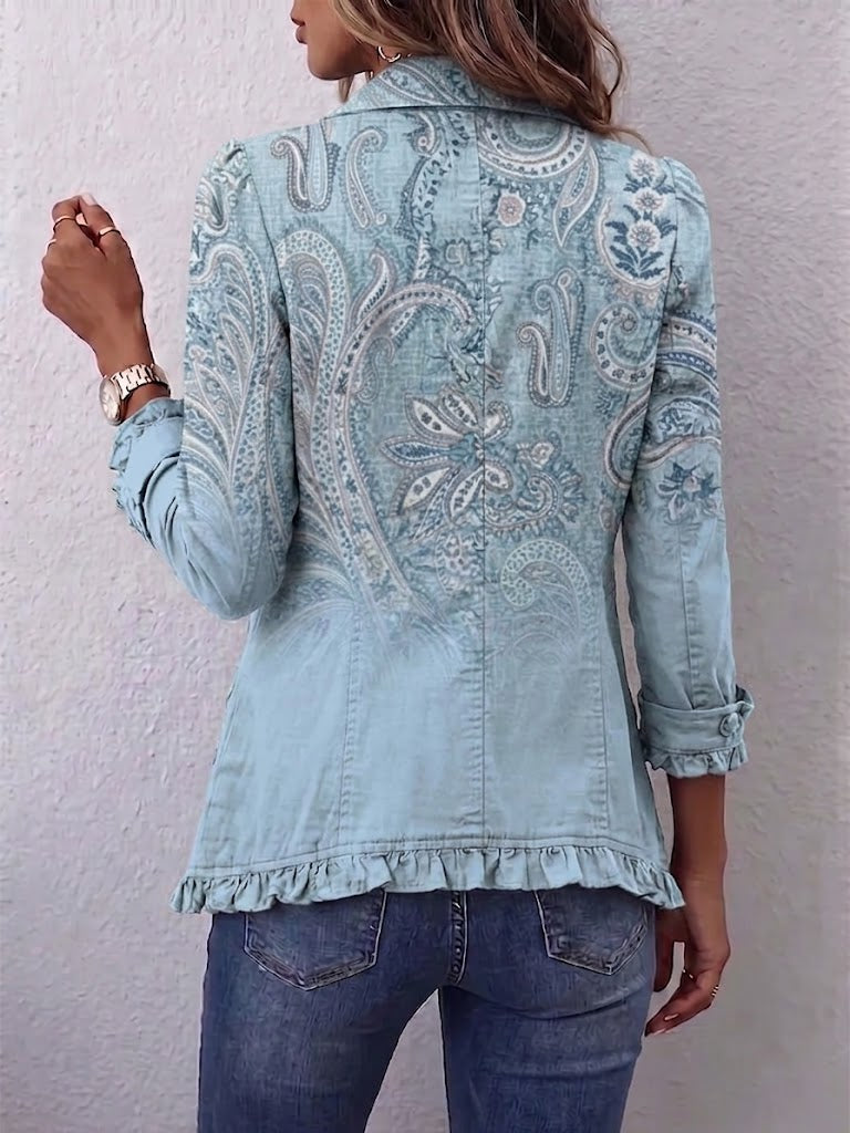 Brigitte | Manteau Plissé Imprimé Paisley Vintage